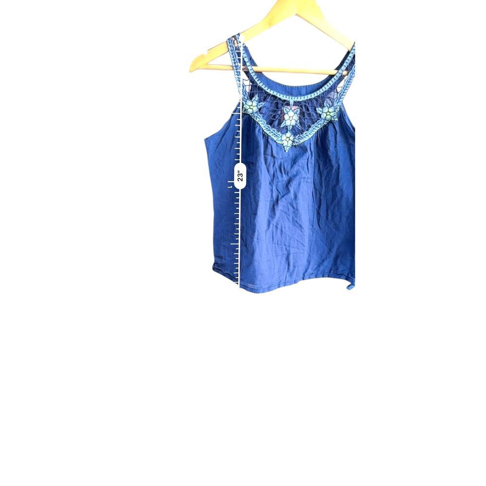 Free people embroidered Boho ferry lace whimsy tank top size 8 - Picture 4 of 5